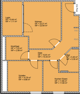 Foto - Schöne 3-Zimmer-Wohnung mit Balkon & Einbauküche in Dornum