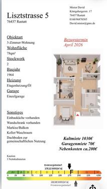 Foto - RastattRötterberg - 1.030,00&nbsp;EUR Kaltmiete, ca.&nbsp; 78,00&nbsp;m&sup2;