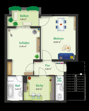 Foto - Etagenwohnung in Halle (Saale) zur Miete