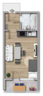 Foto - 1 Zimmer Erdgeschoßwohnung zur Miete in Erfurt