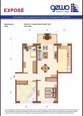 Foto - Schöne helle 3-Raum Wohnung - 660,00 EUR Kaltmiete,