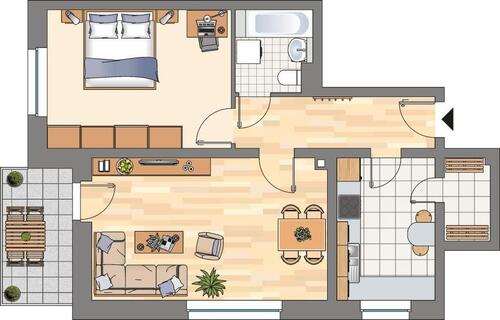 Foto - 2 Zimmer Erdgeschoßwohnung zur Miete in Flensburg