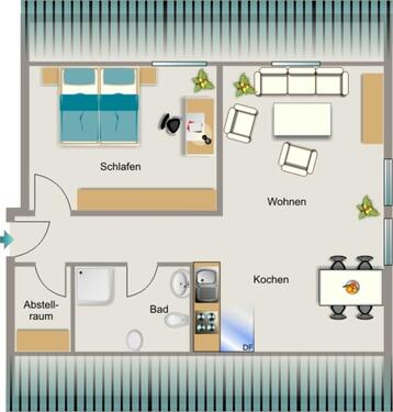 Foto - 2.5 Zimmer Dachgeschoßwohnung zur Miete in Duisburg