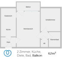 Viel Platz für Ihr Budget: Großzügige 2-Zimmer-Wohnung mit Wohnküche & Balkon! - Duisburg Beeck