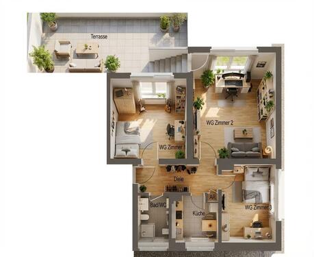 Foto - Frisch sanierte 2-Zimmer-Wohnung mit Terrasse & Einbauküche — im grünen Vorort von Heidelberg Garage