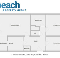 Familienfreundliches Wohnen: 3-Zimmer-Wohnung mit Balkon, Bad + Gäste-WC! - Duisburg Beeck
