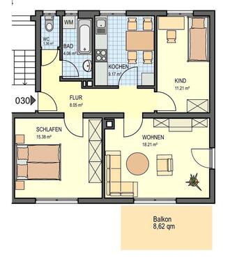 Foto - Bezugsfreie 3-Zimmer Eigentumswohnung mit Stellplatz+Keller