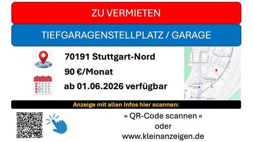Foto - Tiefgaragenstellplatz Garage in Stuttgart Nord zu vermieten