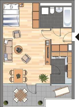 Foto - 1 Zimmer Etagenwohnung zur Miete in Oberhausen