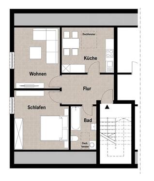 Foto - 2 Zimmer Dachgeschoßwohnung zur Miete in Wilnsdorf