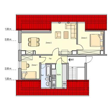 Foto - 3 Zimmer Etagenwohnung zur Miete in Schleiz