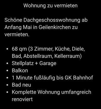 Foto - Schöne DG-Wohnung in GK zu vermieten