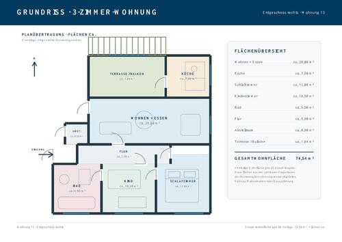 Foto - 3-Zimmer Wohnung, Küche, Bad, Flur