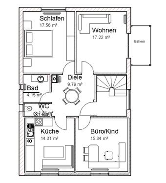 Foto - 3 ZI Wohnung in Rimhorn 1. OG zu vermieten