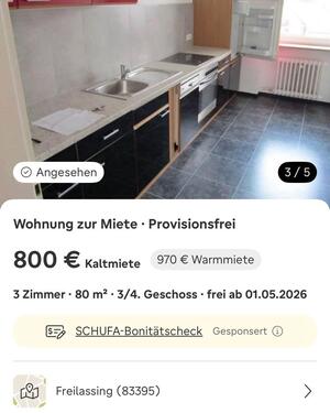 Foto - Zentrale, freundliche 2-Zimmer - Wohnung Freilassing 80qm
