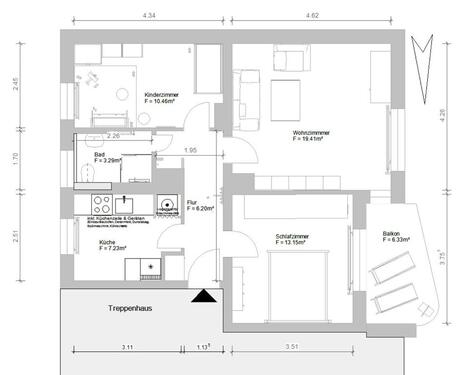 Foto - Hannover Nord, 3 ZKB Komplettsanierung + Balkon + EBK + zentral
