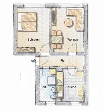 Foto - 2 Zimmer Etagenwohnung zur Miete in Geithain