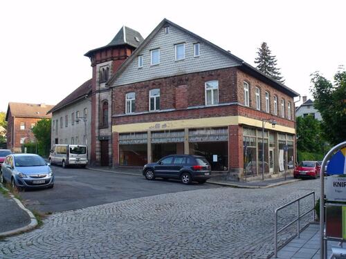 Foto - Sonneberg Eck-Haus um 1900 mit Anbau ca 1950 Grundst.1200 m2