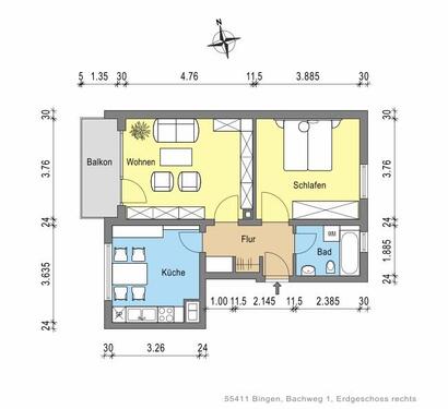 Foto - 2 Zimmer Etagenwohnung zur Miete in Bingen am Rhein