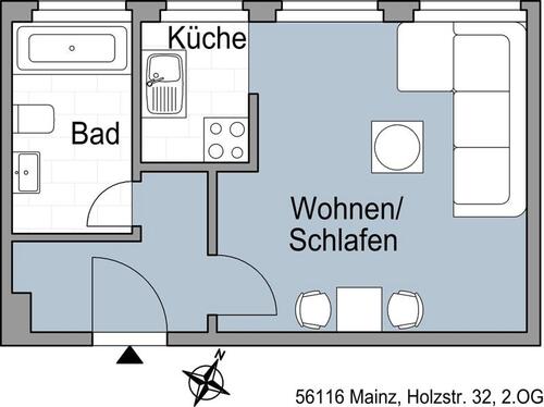 Foto - 1.5 Zimmer Etagenwohnung zur Miete in Mainz
