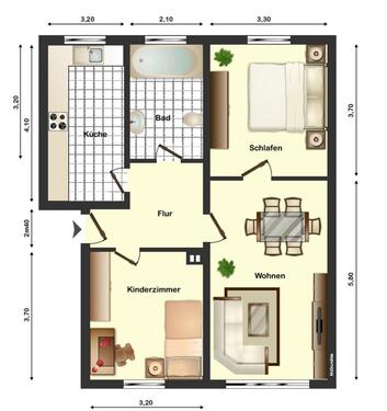 Foto - NEU RENOVIERTE 3-Raum Wohnung mit Doppelgarage in Kohren-Sahlis