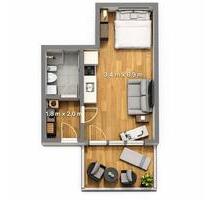 Erstbezug nach Vollsanierung, 1-Raum Apartment in der Innenstadt! - Crimmitschau