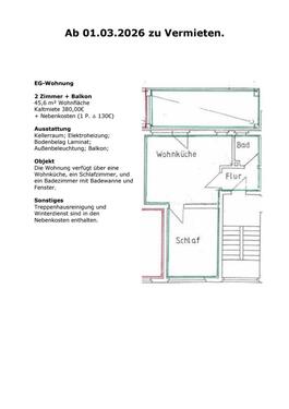 Foto - EG-Wohnung ab Sofort zu Vermieten