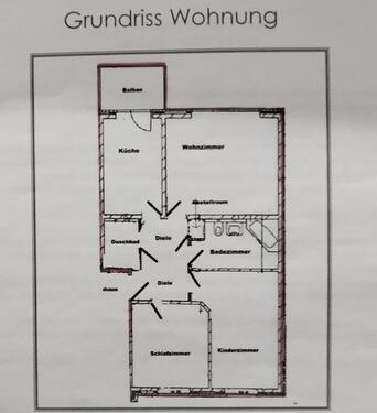Foto - Etagenwohnung in Hasbergen zur Miete
