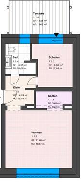 Foto - 2 Zimmerwohnung mit Terrasse und Einbauküche in Alt-Schmellwitz