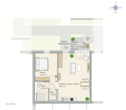 Foto - 2 Zimmer Erdgeschoßwohnung zur Miete in Aachen