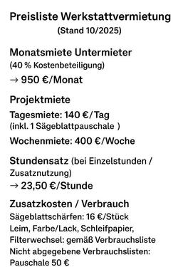 Foto - Biete Werkstatt Platz in moderner TischlereiSchreinerei