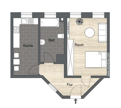 Foto - 1 Zimmer Etagenwohnung zur Miete in Leipzig