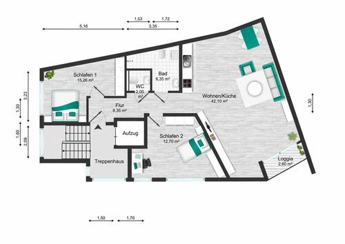 Foto - 3 Zimmer Erdgeschoßwohnung in Köln