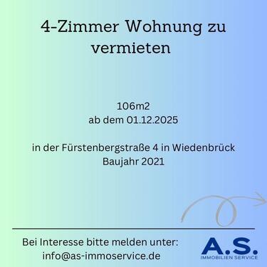 Foto - 4 Zimmer Wohnung in Wiedenbrück ab dem 01.12.25 zu vermieten