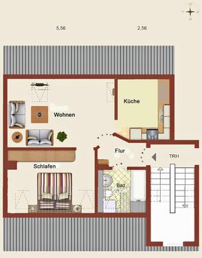 Foto - 2 Zimmer Dachgeschoßwohnung zur Miete in Bad Schmiedeberg