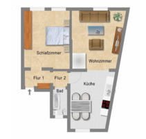 Wohnung in Trier Süd - 550,00&nbsp;EUR Kaltmiete, ca.&nbsp; 55,00&nbsp;m&sup2; in Trier (PLZ: 54290)