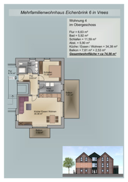 Foto - 2 Zimmer Etagenwohnung zur Miete in Werlte