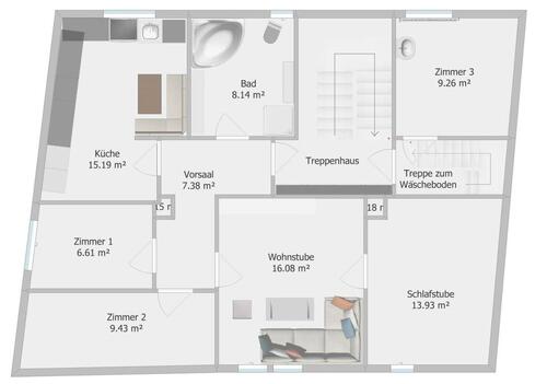 Foto - 7 Zimmer Etagenwohnung zur Miete in Hohenstein-Ernstthal