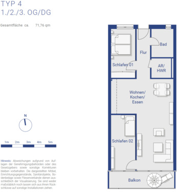 Foto - Zweitbezug - Geräumige 3- Zimmer Wohnung mit Balkon und FBH