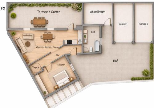 Foto - Einfamilienhaus mit 4 Zimmern + 2 Garagen - Schwabach Innenstadt