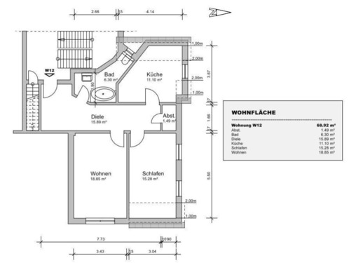 Foto - 2 Zimmer Etagenwohnung zur Miete in Leipzig