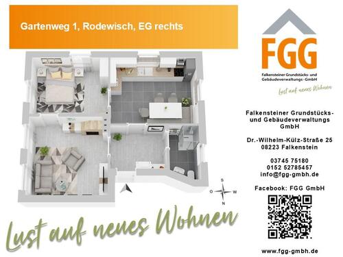 Foto - 2 Zimmer Erdgeschoßwohnung zur Miete in Rodewisch