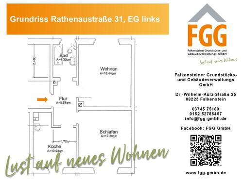 Foto - 2 Zimmer Erdgeschoßwohnung in Falkenstein/Vogtland