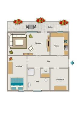 Foto - 2.5 Zimmer Etagenwohnung zur Miete in Kamp-Lintfort