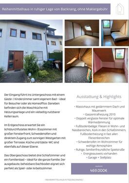 Foto - 5 Zimmer Reihenhaus zum Kaufen in Backnang