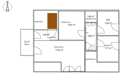 Foto - Sonnige 2 Zimmer-Dachgeschosswohnung in Passau-Neustift