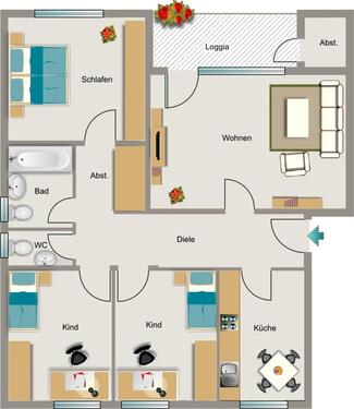 Foto - 3.5 Zimmer Etagenwohnung zur Miete in Neukirchen-Vluyn