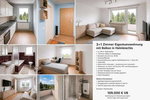 Foto - 3+1 Eigentumswohnung mit Balkon in Helmbrechts – Privatverkauf