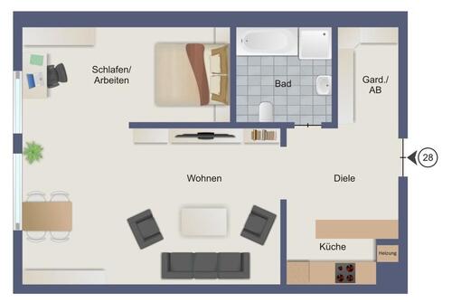 Foto - 1.5 Zimmer Etagenwohnung in Koblenz