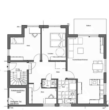 Foto - 4 Zimmer Erdgeschoßwohnung zur Miete in Dettenhausen